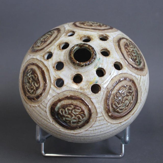 Ceramic Vintage French Ceramic Flower Holder by Marcel Giraud, 1960s For Sale - Image 7 of 16