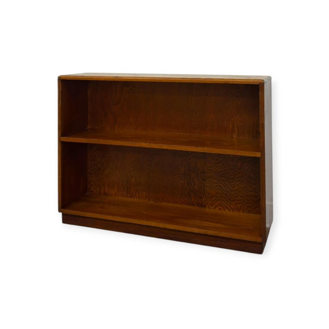 Mid 20th Century Vintage Mid-Century Streamline Moderne Low 2-Tier Wood Bookshelf. For Sale - Image 5 of 8