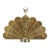 1980s Peacock French Count;ry Ornate 44" Wide Folding Brass Fireplace Fan For Sale