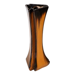 Rare Fulper Art Pottery Vase Cat's Eye Glaze / Arts & Crafts Ribbed Triangular Tri-Foil Vase C. 1910 / Early American Studio Ceramic