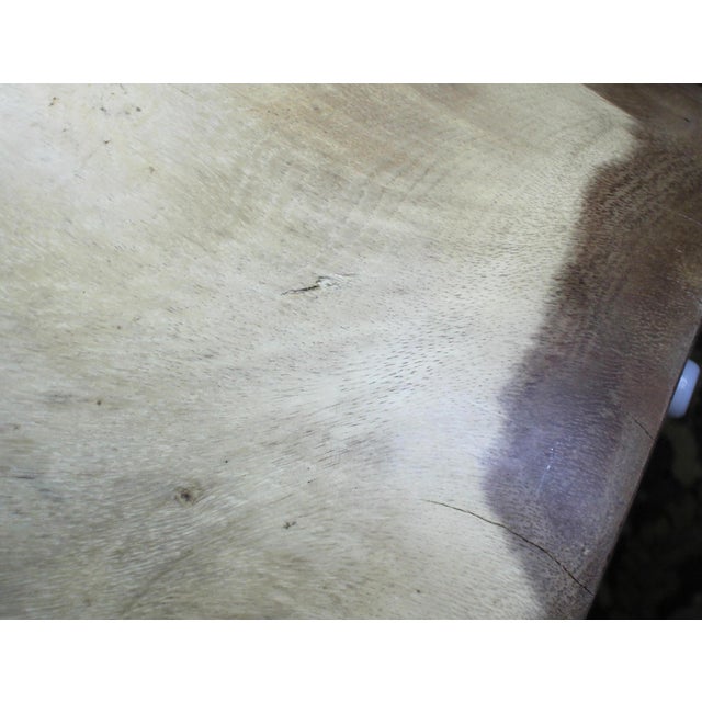 Acacia Wood Monkey Pod Drum Side Table or Stool For Sale - Image 9 of 12