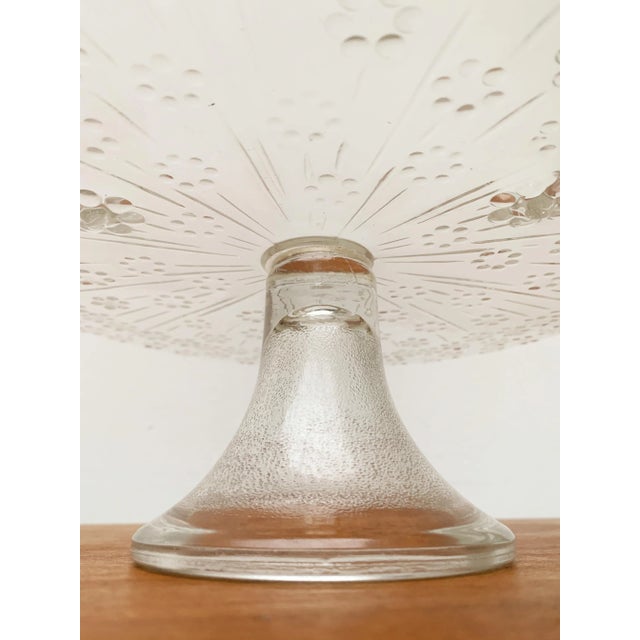Glass Vintage Scandinavian Glass Cake Plate Stand For Sale - Image 7 of 18