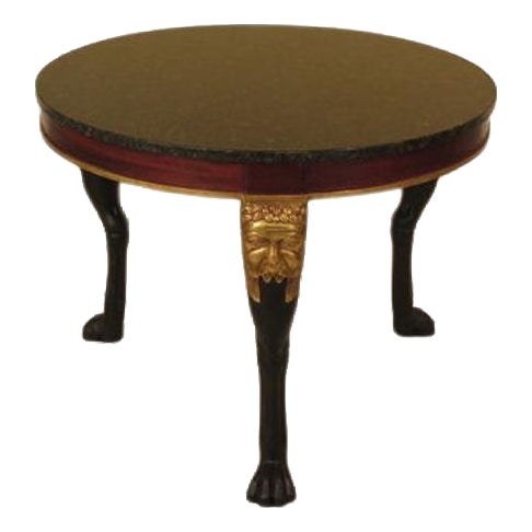 Round Marble Top Regency Style Custom Made Center Table For Sale