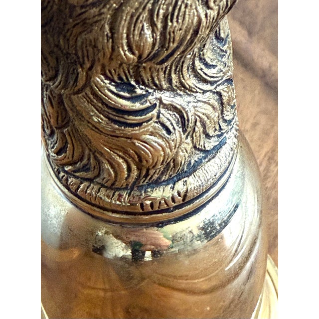 1970s Gucci Deer Stag Brass Stirrup Cup For Sale - Image 6 of 11