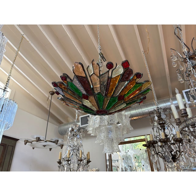 Poliarte 1960s Italian Brutalist Chandelier by Longobard for Poliarte For Sale - Image 4 of 12