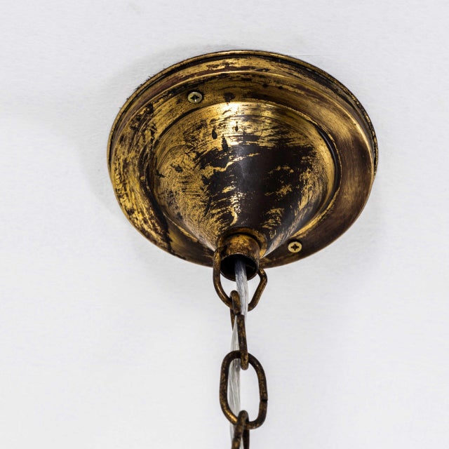 Metal Conical Opaline Pendant Lamp, 1950s For Sale - Image 7 of 10