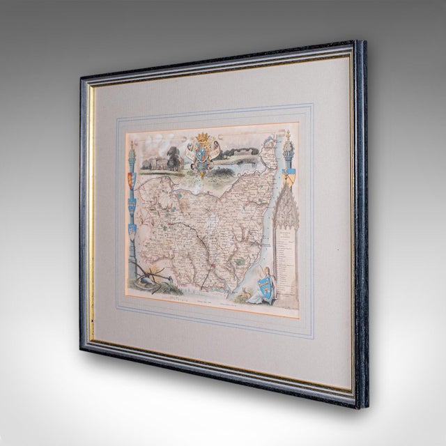 English Vintage County Map, Suffolk, English, Framed, Cartography, After Thomas Moule For Sale - Image 3 of 12