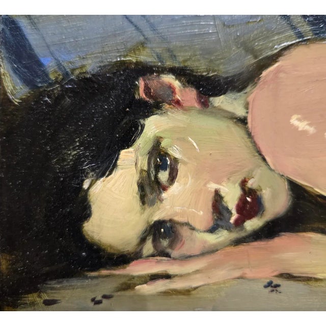 Malcolm Liepke -Girl Reclined on Her Side-Oil Painting For Sale In Los Angeles - Image 6 of 8