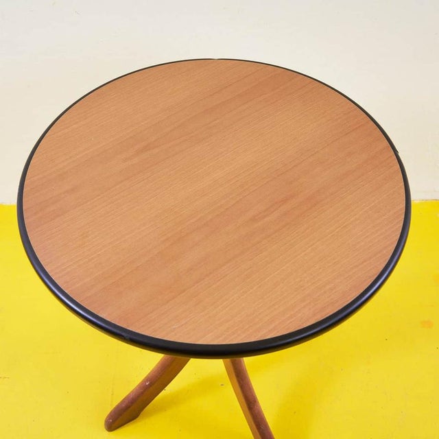 Round Wooden Designer Table For Sale - Image 3 of 5