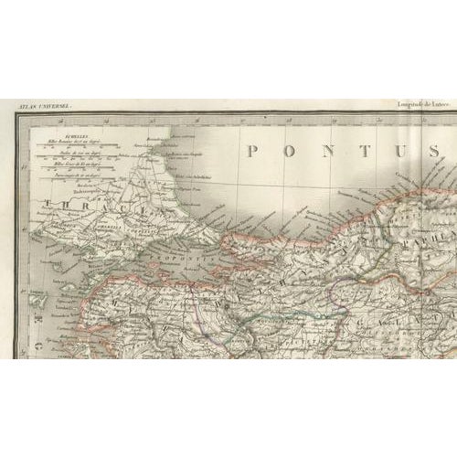 Paper Antique Hand-Colored Engraved Map of Asia, Turkey and Levant by Lapie, 1838 For Sale - Image 7 of 9