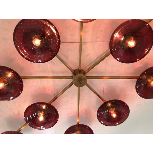21st Century Dieci Bronze Amethyst Bubbles Murano Flush Mount by Fabio LTD For Sale - Image 9 of 10