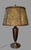 Bradley & Hubbard Table Lamp Reverse Painted Ribbed 6 Panel Scenic Glass Shade In good condition showing some typical age-...