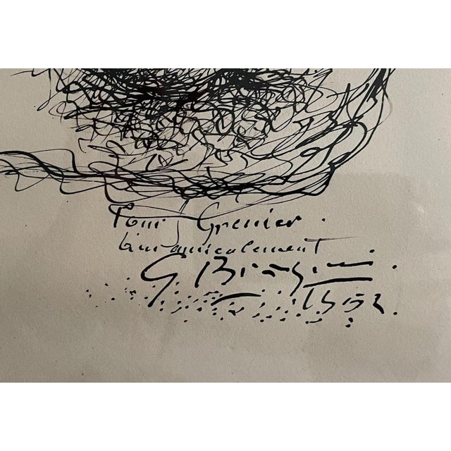 Georges braque (1882 - 1963), french painter still life with vase and fruit, 1952 indian ink drawing on paper, 30.5 x 48.5...