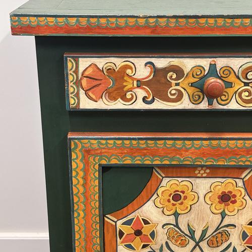 Large Provençal Folk Art Hand-Painted Cabinet, 1970s For Sale - Image 4 of 15
