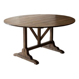 French Round Table in Walnut For Sale