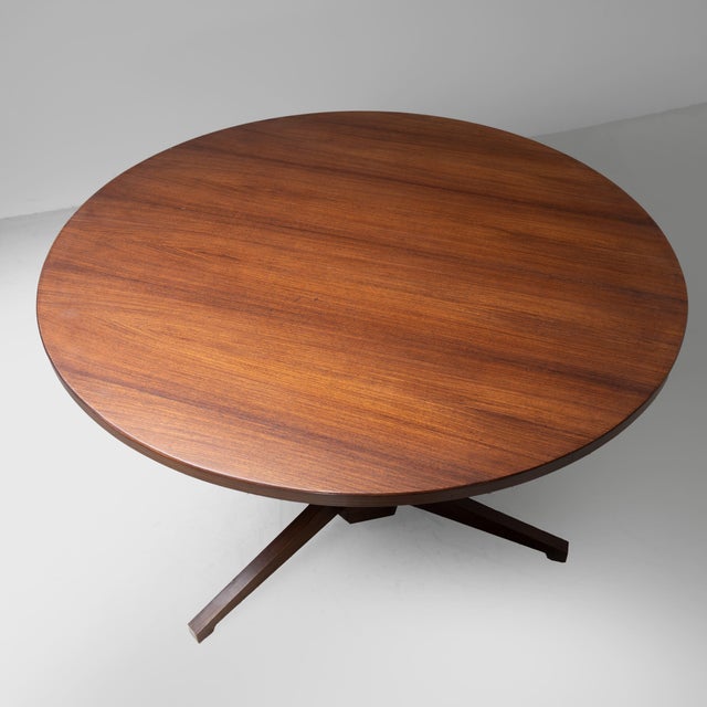 1950s Mid-Century Round Wooden Table, 1950 For Sale - Image 5 of 8