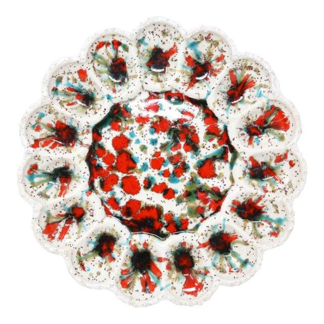 Vintage Mid-Century Egg Serving Platter For Sale