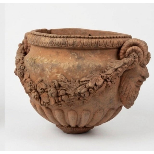 2000 - 2009 Vintage Italian-Style Terracotta Ram's Head Wall Pocket Planters For Sale - Image 5 of 9