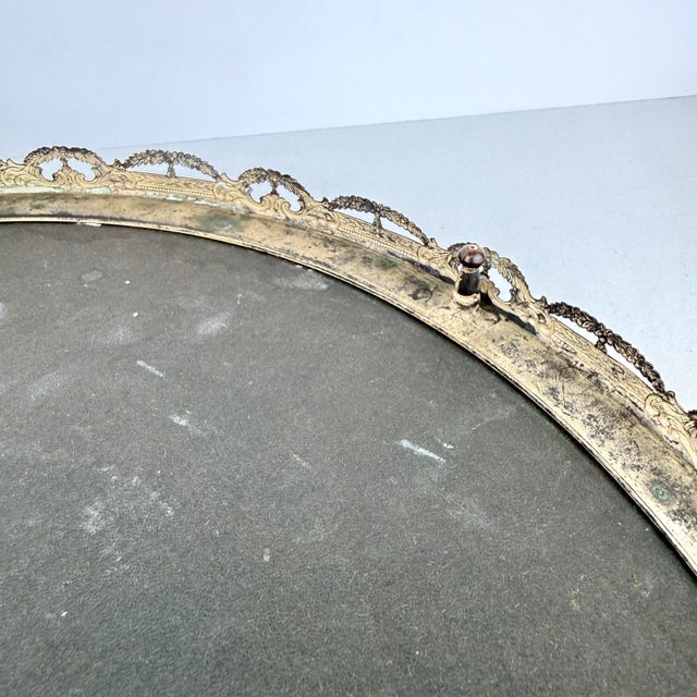 Antique Early 1900’s Mirrored Plateau 14” For Sale - Image 11 of 12