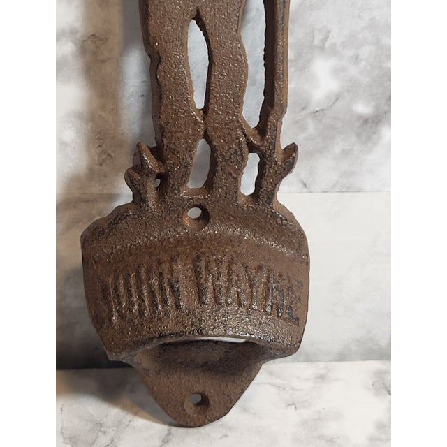 Mid-Century Modern 1950s Cast Iron John Wayne Bottle Opener For Sale - Image 3 of 8