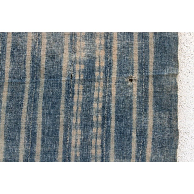 1970s Vintage Malinke African "Faded Oasis" Indigo Throw For Sale - Image 5 of 7