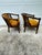 Vintage Velvet, Wood and Cane Barrel Chairs-a Pair For Sale - Image 11 of 11
