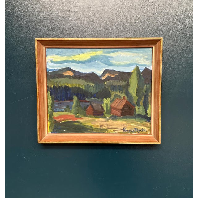 Kerstin Flyckt, Mountain Landscape, 1960s, Oil on Panel, Framed For Sale - Image 9 of 18