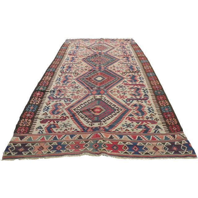 Early 20th Century Antique Caucasian Kilim Rug, 05'01 X 10'09 For Sale - Image 4 of 10