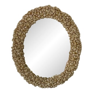 Coastal Oly Studio Oval Shell Mirror For Sale