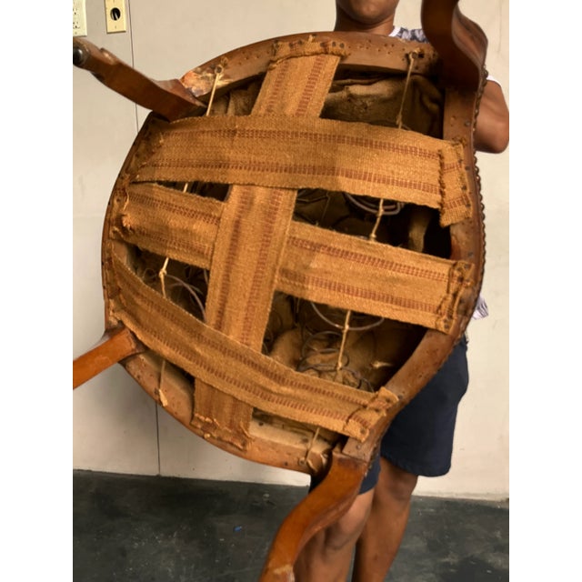 Vintage Regency Tapestry Lounge Chair For Sale In West Palm - Image 6 of 6