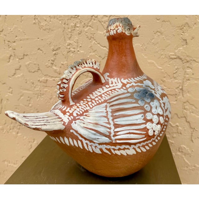 Folk Art Mexican Hand Crafted Folk Art Ceramic Ewer For Sale - Image 3 of 5
