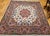 Ivory Vintage Tabriz Square Area Rug, Hand-Knotted Wool & Silk, Fine Medallion Floral Pattern, Ivory & Pale Pink, 7x7 For Sale - Image 8 of 16