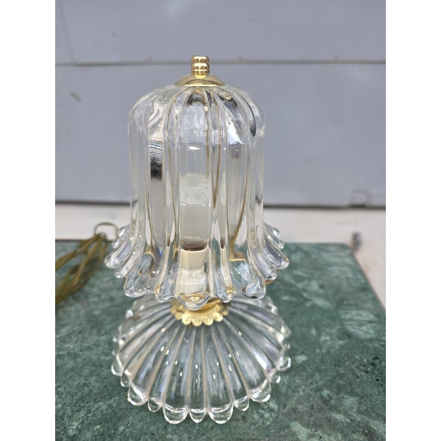 Metal Art Deco Table Lamp in Murano and Brass, 1930 For Sale - Image 7 of 8