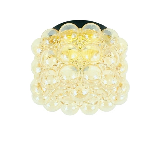 Mid-Century Modern Amber Bubble Glass Ceiling Light by Helena Tynell for Limburg, Germany, 1960s For Sale - Image 10 of 10