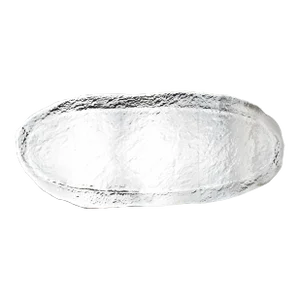 Late 20th Century Large Handblown Glass Irregular Edge Oval Shape Serving Platter