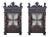 Pair Monumental Antique Italian Renaissance Figural Mahogany Bookcases Curio Cabinet For Sale