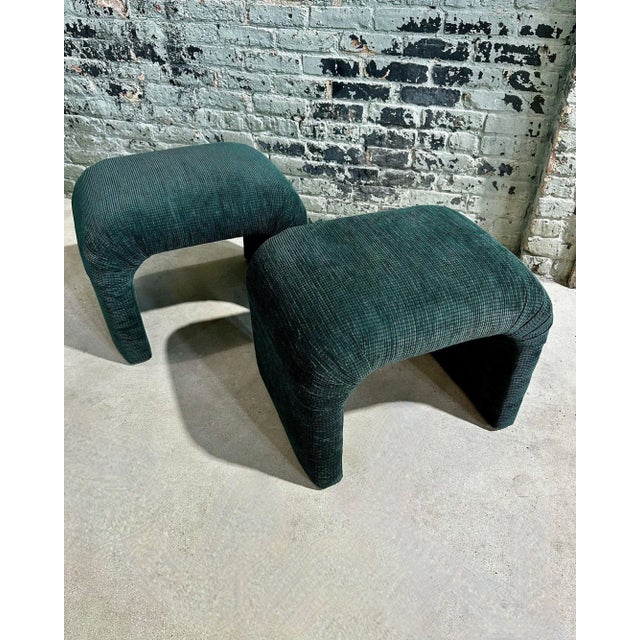 1990s Vladimir Kagan for Directional Pair Waterfall Stools, 1990 For Sale - Image 5 of 9