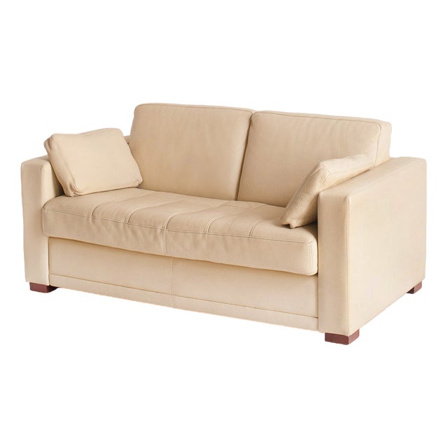 Vintage Two-Seater Sofa in Leather by Gerbet Grebot, 1990s For Sale