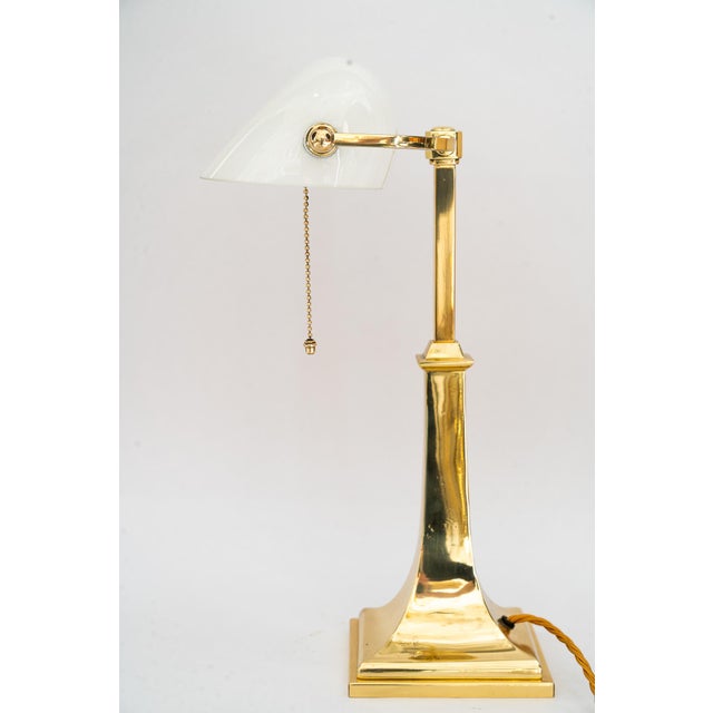 Art Deco Banker Lamp with Glass Shade, 1920s For Sale - Image 9 of 18
