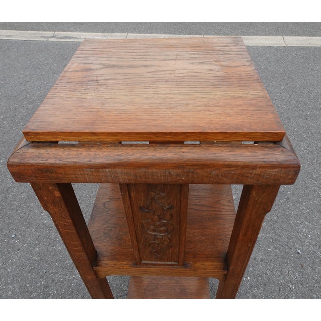 Art Deco Carved Wood Plant Stand, 1930s For Sale - Image 16 of 18