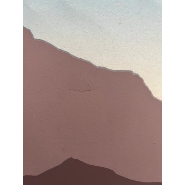 Sensual abstracted landscape by artist Robert Wilson. Circa 1970s-80s. Lush pastel tones. A wonderful addition to your...