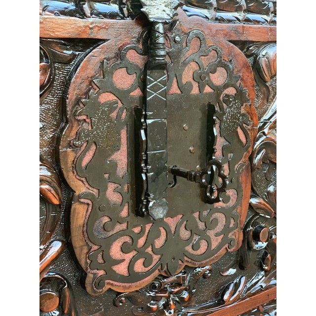 Catalan Baroque Carved Walnut Cassone or Trunk, 18th Century For Sale - Image 10 of 13