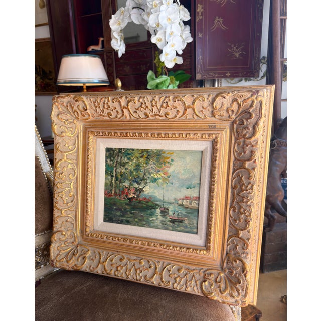 Small Impressionist European Seascape Oil Painting For Sale - Image 4 of 6