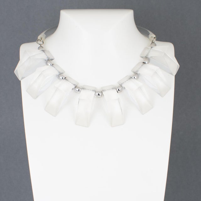 Judith Hendler designed this gorgeous, modernist piece of art choker necklace in the 1980s. It has the iconic Acrylic or...