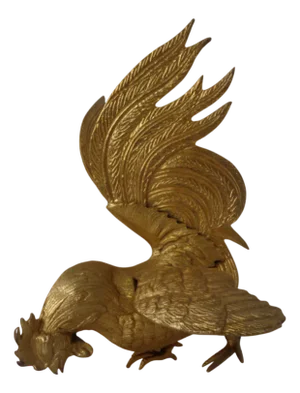 Brutalist Gilded Fighting Cock, Italy, 1960s