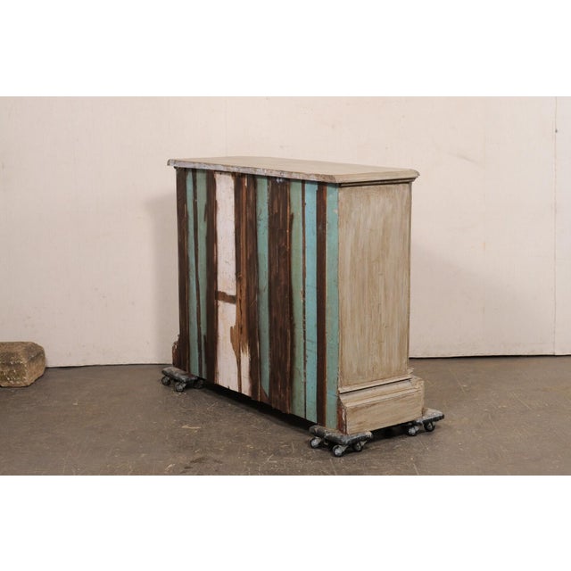 Vintage Italian Style Painted Reclaimed Wood Buffet Cabinet For Sale - Image 9 of 11