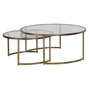 Modern Gold Leaf Nesting Tables - Set of 2