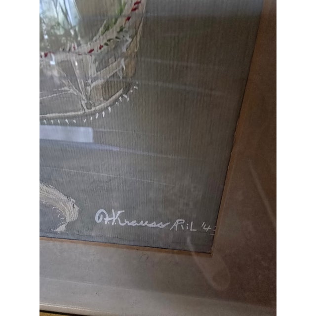 1950s Vintage Mid Century Modern Surrealistic Signed Painting For Sale In Boston - Image 6 of 8