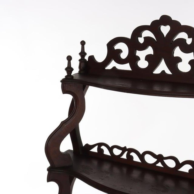 Late 19th Century Antique Walnut 5 Shelf Etagere With Cut Out Fretwork Circa 1890 For Sale - Image 5 of 13