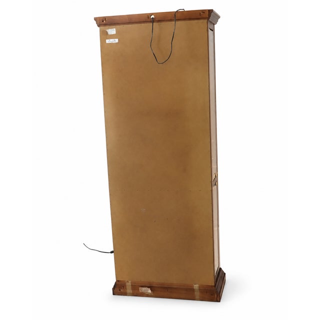 1980s Pulaski Lighted Glass Curio Cabinet With Mirrored Back For Sale - Image 9 of 10